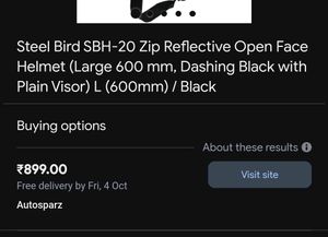 SteelBird New Helmet With Anti Fog Visor.