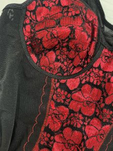Black &amp; Red Lace Bustier Tank Top