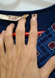 Kurta With Legging In Navy Blue Color