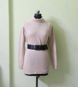 Beige Turtleneck Sweater