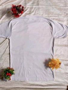Round Neck White Puma T Shirt