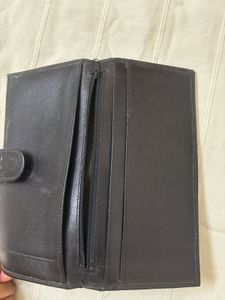 Genuine Leather Black Ladies Wallet