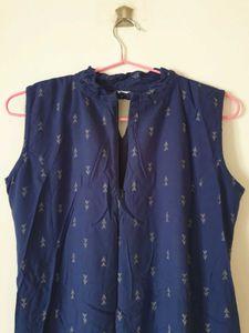 Navy Blue Sleeveless Cutout Dress