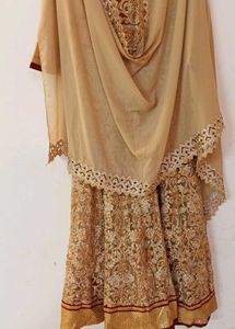 Elegant Gold Embroidered Anarkali