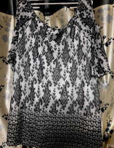 Off Shoulder Ikkat Tunic Top Xl Size