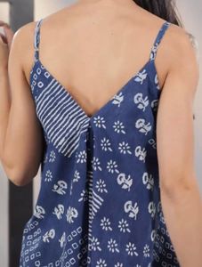 Indigo Hand Block Print Jumpsuit