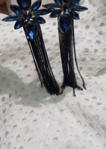 Blue Flower Dangle Earrings