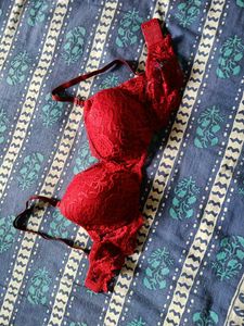 Reddish Maroon Lace Bra