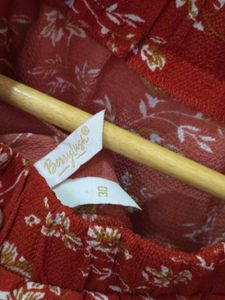 Red Floral Print Skirt