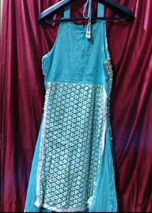 Teal Embellished Indian Outfit