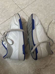 Adidas White &amp; Blue Sneakers