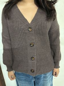 Brown Knit Cardigan