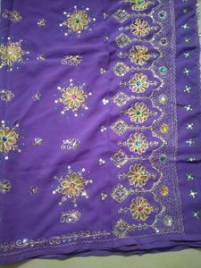 PURPLE COLOUR SAREE WITH BLOUSE