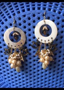 Mother of pearl ooak Charm Earrings