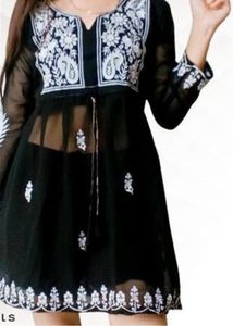Black Chikankari Kurti
