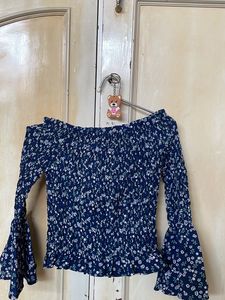 Navy Blue Colour Off Shoulder Top