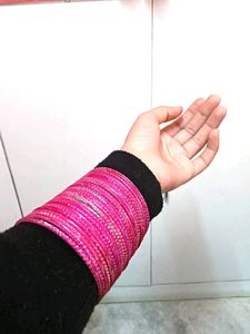 PINK METALLIC BENGLES 💖🎉🌸