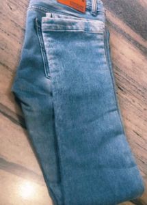 Stylish Blue Jeans With Check Shirt.