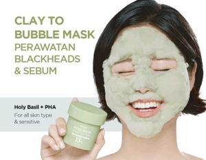 Viral Korean P.CALM Holy Basil Bubble Deep Mask