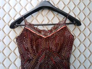 New With Tag Korean Half Laces Brown Top