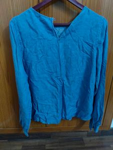 Blue Ruffle Top
