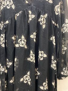 Floral Black Top
