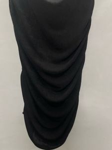 Ruffled Pencil Skirt Black
