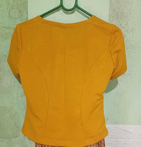 Mustard Yellow Wrap Blouse
