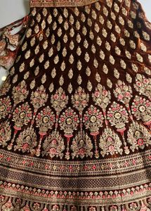 Exquisite Velvet Lehenga with Intricate Embroidery