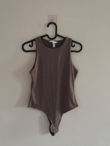 Brown Sleeveless Bodysuit