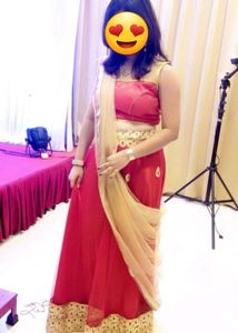 Red Colour Traditional Hand Stitched Lehenga Set