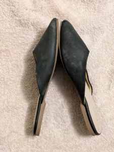 Bottle Green Mules Size 5