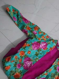 Price Drop Maxi Dress With Printed Attached Jacket