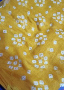 Yellow Cotton Saree With Blouse