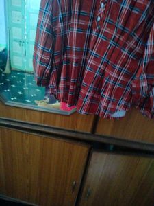 Red Plaid Tunic Top
