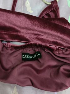 Burgundy crop bralette top