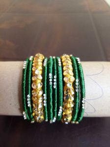 Green & Gold Bangle Set