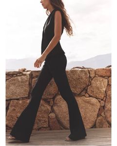 🔥 Black Flared Bootcut Trousers