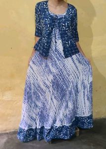 Blue &amp; White Dress with Jacket