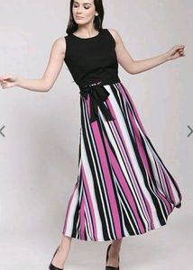 Multicolored Striped Maxi Dress 💕💕💕💟💟💟🤍🖤🖤