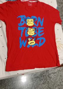 Red "Born to Be Wild" Graphic Tee