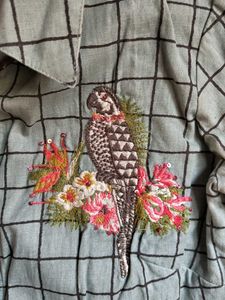 Women Check print Button Down Shirt