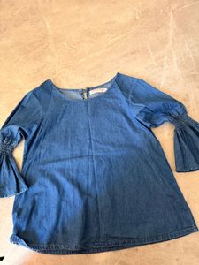 Denim Bell Sleeve Top