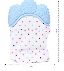Silicone Teether Mitten Gloves Polka Dot Print