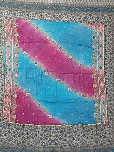 Blue Pink Semi Bridal Lehenga Choli