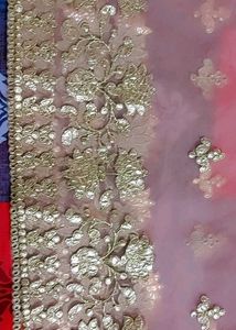 Peach Golden Party wear Dupatta