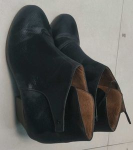 Black Leather Ankle Boots