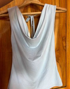 Newme Powder Blue Backless Top