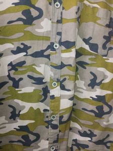 Camo Print Button-Down Shirt