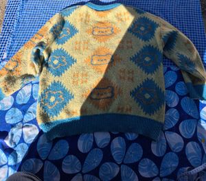 Vintage Patterned Knit Sweater